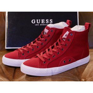 NWT | Guess | Perio Red Sneakers | High-Top Casual Skater Shoes | Men’s Sneakers